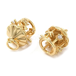Ciondoli in ottone con placcatura a cremagliera con micro pavé di zirconi chiari&nbsp;X-KK-K349-16G