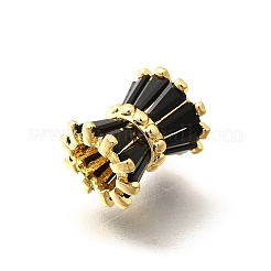 Colonna di placcatura in ottone micro pavé di perline europee in zirconia cubica trasparente&nbsp;KK-Q040-12G-03
