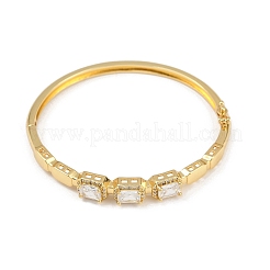 Messing Micro Pave klare Zirkonia Armreifen&nbsp;BJEW-F504-01G