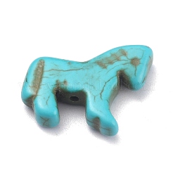 Perles de cheval synthétiques teintes en turquoise&nbsp;G-B015-02