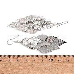 Orecchini pendenti a forma di foglia in acciaio inossidabile 430&nbsp;EJEW-A137-10P