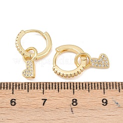 Orecchini a cerchio con zirconi cubici trasparenti a forma di cuore&nbsp;EJEW-F310-05G