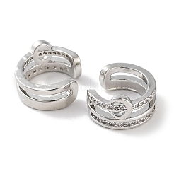 Messing Micro Pave Zirkonia Manschette Ohrringe&nbsp;EJEW-E310-07P