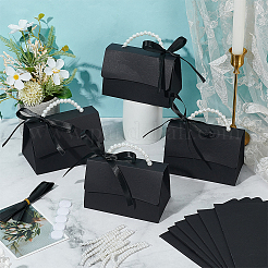 Bolsas plegables de papel para dulces de boda con asa redonda de perlas de imitación de plástico y cinta.&nbsp;CON-WH0115-20B-02