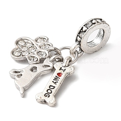 Zahnstangenüberzuglegierungs-Kristallrhinestone-europäische baumelnde Charme&nbsp;PALLOY-S189-20P