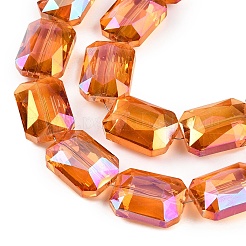 Chapelets de perles en verre transparent électrolytique&nbsp;EGLA-WH0005-02C-07