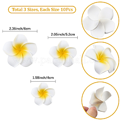 30 Stück 3 Stile Schaumstoff künstliche Frangipani-Blüte Alligator Haarspangen&nbsp;PHAR-SP0001-23A
