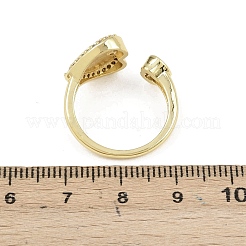 Offene Manschettenringe aus Messing mit Mikropavé-Kubikzirkonia für Damen&nbsp;LS-RJEW-K308-03B-G