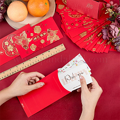 6 stücke 6 arten neue jahr der tag papier chinesische rote umschläge&nbsp;AJEW-WH0609-478