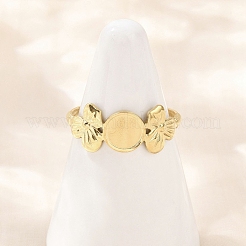 Manschettenringkomponenten aus Edelstahl 304 mit Blume&nbsp;RJEW-D332-10G
