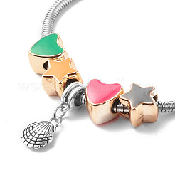 304 bracciali a catena tonda europea in acciaio inossidabile per donna&nbsp;BJEW-JB07492