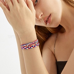 4 stücke 4 stil blume & anker geflochtene perlen armbänder set&nbsp;BJEW-SW00040