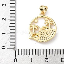 Pendentifs avec zircon cubiques à micro-pavés en laiton&nbsp;KK-S337-08G-F