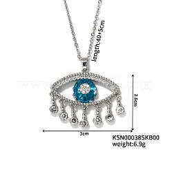 Colliers pendentifs en laiton avec un œil mignon et des zircones cubiques transparentes&nbsp;SU9142-1