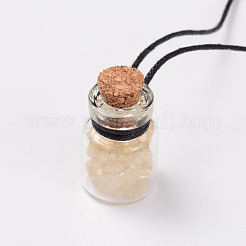 Beau design en verre réglable souhaitant bouteille pendentifs&nbsp;NJEW-JN01344