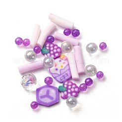 Cabochon in pasta polimerica fatti a mano e perline di plastica per la creazione di gioielli fai da te&nbsp;CLAY-B007-04K