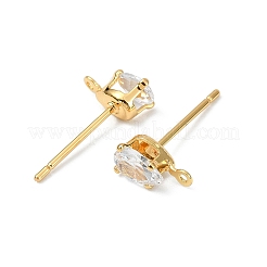 Ohrstecker aus Messing mit klarem Zirkonia in Tropfenform&nbsp;XGR0104G-116G