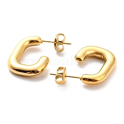 Boucles d'oreilles à tige rectangulaires en acier inoxydable 304&nbsp;EJEW-B023-15G