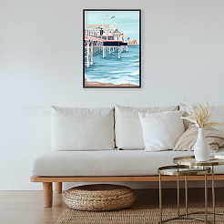 Diy 5d kits de peinture au diamant sur toile de la ville de brighton&nbsp;DIY-C018-08