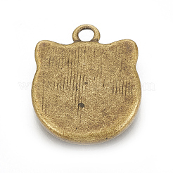 Castoni cabochon con pendente in lega di stile tibetano&nbsp;TIBEP-R358-01AB-NR