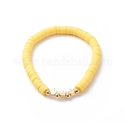 4 pièces 4 couleurs à la main en argile polymère disque surfeur bracelets ensemble&nbsp;BJEW-JB08802