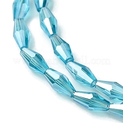 Transparentes perles de verre de galvanoplastie brins&nbsp;GLAA-K064-05A-PL07