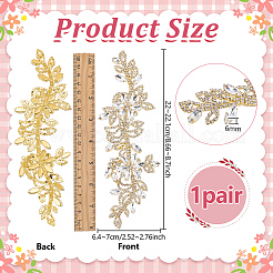 Parches de tela con rhinestone de latón&nbsp;PATC-WH0031-003G-02