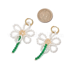 Creolen aus Edelstahl 304 mit Blumenmotiv&nbsp;EJEW-TA00629