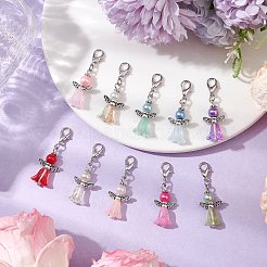 10 Stück 10 Farben Winkel Glas Anhänger Dekorationen&nbsp;HJEW-JM02334-03