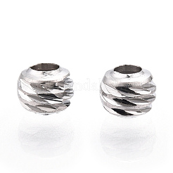 925 perles en argent sterling rhodiées&nbsp;STER-T004-78P-3mm