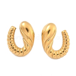 Orecchini a forma di croissant a spirale in acciaio inossidabile 304 per donna&nbsp;EJEW-Z095-01G