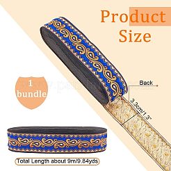 Rubans plats polyester broderies ethniques&nbsp;OCOR-WH0060-38B