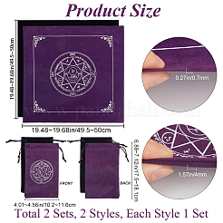 2 mantel cuadrado de terciopelo para tarot de 2 colores para adivinación.&nbsp;AJEW-CN0007-63