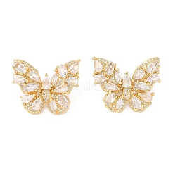 Aretes de latón chapado en rack con circonio cúbico para mujer&nbsp;EJEW-G394-06G-02