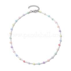 Collane con perle rotonde in acrilico e vetro&nbsp;NJEW-JN04876