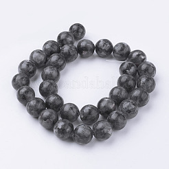 Brins de perles de larvikite noire naturelle&nbsp;G-G735-57-12mm