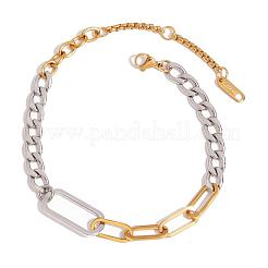 Armbänder aus Edelstahl 304 mit Büroklammer- und Panzerkettenverschluss für Damen&nbsp;FS-WG8F0D0-01
