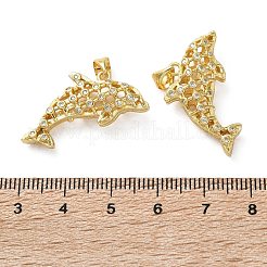 Pendenti in zirconi cubici trasparenti in micro pavè di ottone&nbsp;KK-D221-19G-02
