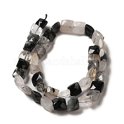 Natürliche schwarze Turmalinquarzperlenstränge&nbsp;G-C109-A01-02