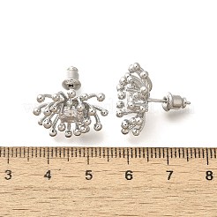 Boucles d'oreilles en laiton zircon cubique micro pavé clair&nbsp;EJEW-A121-06P