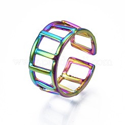 Bague de manchette rectangulaire en acier inoxydable 304&nbsp;RJEW-N038-086