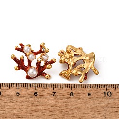 Ohrstecker in Korallenform aus Emaille aus 304 Edelstahl&nbsp;EJEW-L304-11G