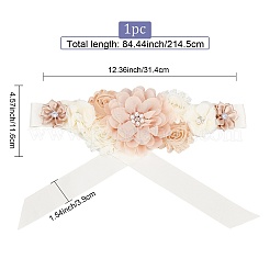 Chiffon-Blumenkettengürtel mit Strasslegierung&nbsp;AJEW-WH0248-43