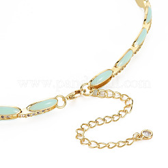 Collares de tenis con eslabones de circonio cúbico micro pavé de latón para mujer&nbsp;NJEW-T013-01G-05
