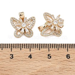 Pendentifs rotatifs en laiton sertis de micro-pavés de zircone cubique transparente&nbsp;KK-A287-07G
