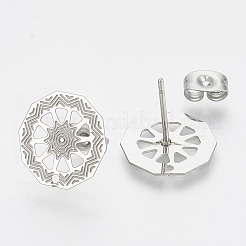 Boucles d'oreilles à tige en acier inoxydable 304 anti-ternissement&nbsp;STAS-S079-37B