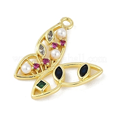Pendentifs avec zircon cubiques à micro-pavés en laiton&nbsp;KK-B114-04G