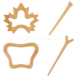 2 set di 2 spille in legno&nbsp;JEWB-GF0011-54A