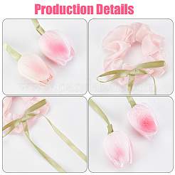 4 Stück 2 Farben Tulpen-Polyester-elastisches Haar-Accessoire&nbsp;OHAR-CY0001-15