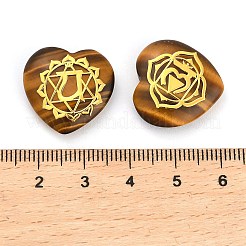 7 stücke 7 arten chakra natürliche tiger auge liebe herz ornamente figuren&nbsp;G-P533-01C